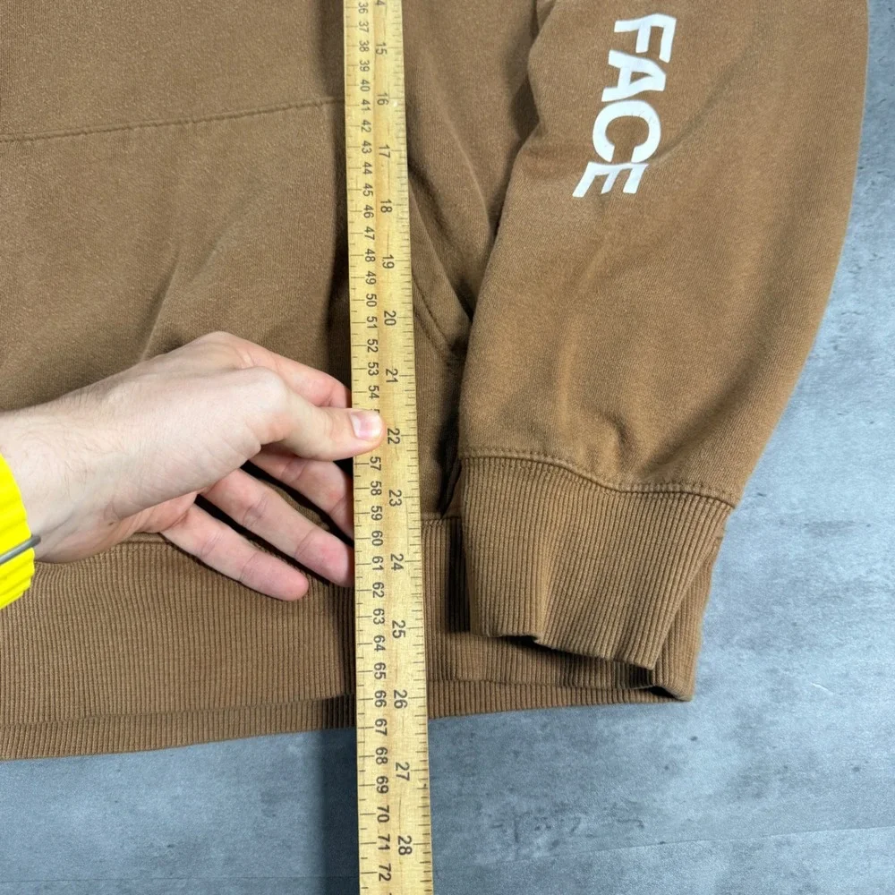 The‎ North Face Hoodie Mens Medium Brown Graphic Sleeve Logo Pullover Bear